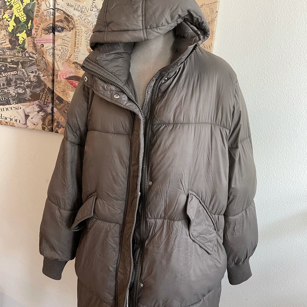 Green puffy jacket